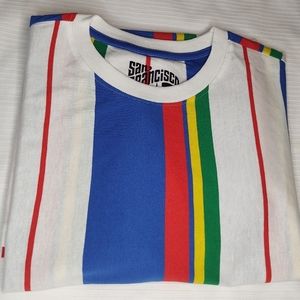 NWT San Francisco Rainbow Stripe Short Sleeve T Shirt Size XL